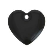 Dijes corazones de metal y resina epoxi 15 mm Negro  x4|raw }}