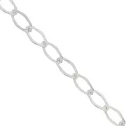 Cadena malla Rombo lapidada 5.5 mm Plata 925 x50cm
