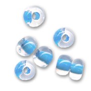 Cuentas de Rocalla Preciosa 5/0, 4,5 mm - Crystal Blue Lined, 20 g