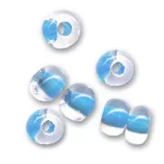 Cuentas de Rocalla Preciosa 5/0, 4,5 mm - Crystal Blue Lined, 20 g