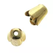Terminales forma de tulipán 4 mm Dorado con oro x10