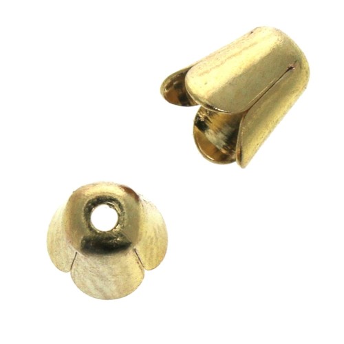 Terminales forma de tulipán 4 mm Dorado con oro x10