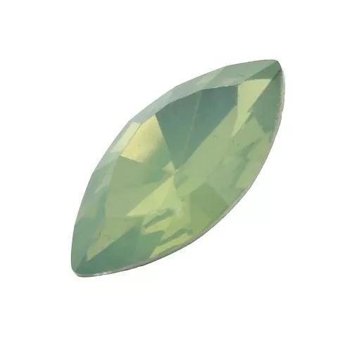 Cabuchones facetados forma navette de resina 18x9 mm Green x5