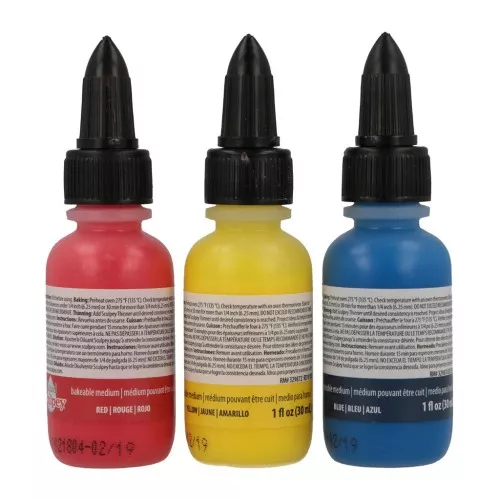 Arcilla de polímero líquido para horno Sculpey Colores primarios x3
