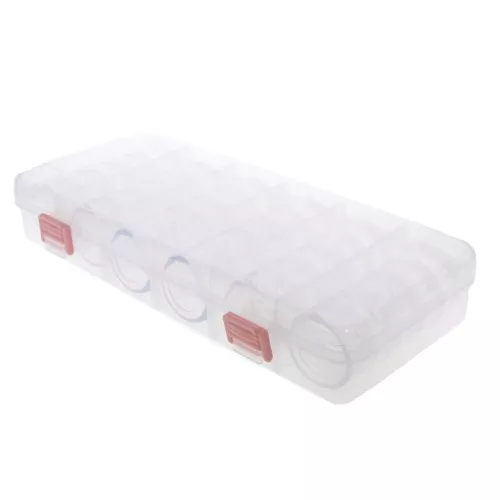 Caja para guardar cuentas, rocallas y materiales 27x12x4.5 cm 28 cajas