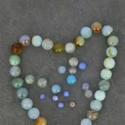 Cuentas Redondas facetadas de ágata teñida 8 mm Light Blue x10