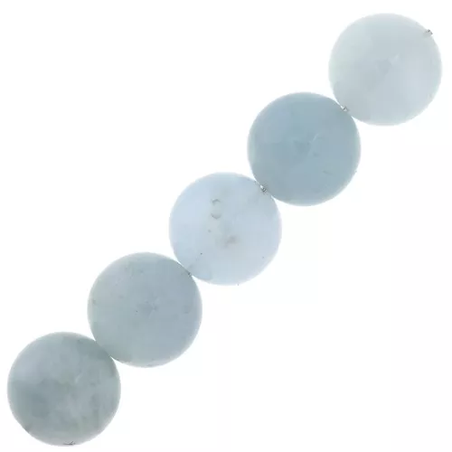 Cuentas redondas de piedras semipreciosas de gema 6 mm Aguamarina x15
