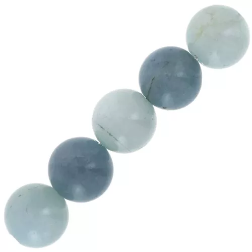 Cuentas redondas de piedras semipreciosas de gema 8 mm Aguamarina x10