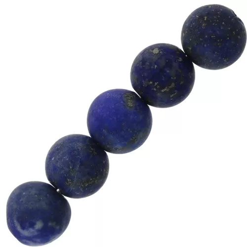 Cuentas redondas de Lapis piedra gema Lazuli esmerilado efecto escarchado 6 mm x15