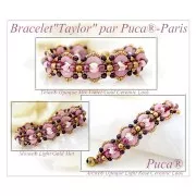 Cuentas de cristal Télos® de Puca® 4x12 mm Full Dorado x10g