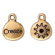 Dije create 16 mm dorado antiguo x1