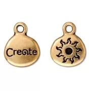 Dije create 16 mm dorado antiguo x1