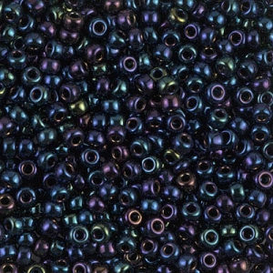 Cuentas Rocalla Miyuki 11/0 452 - Azul oscuro iris metalizado x8 g