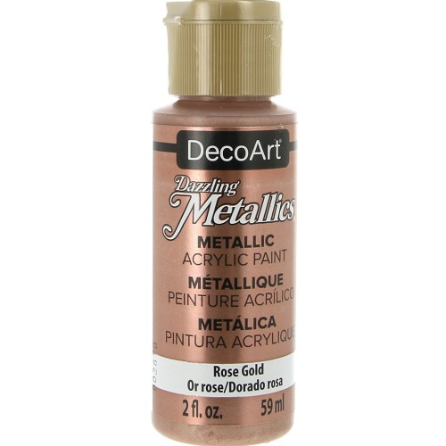 Pintura Acrilíca decorativa DecoArt Dazzling Metallics - Rosa Gold x59 ml