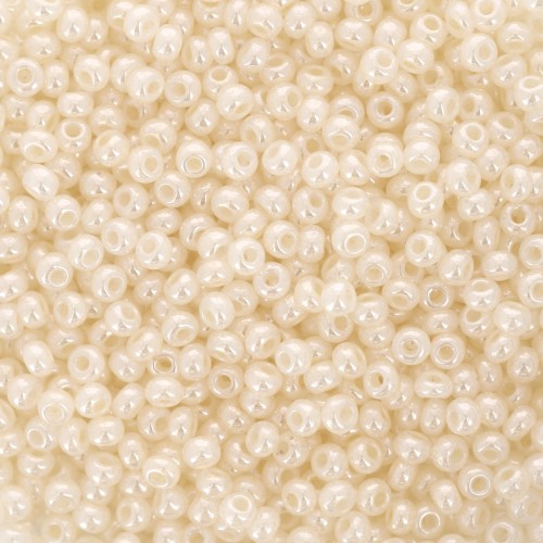 Cuentas de Rocalla Preciosa 11/0 de 2 mm - Crema nacarada x 250 g