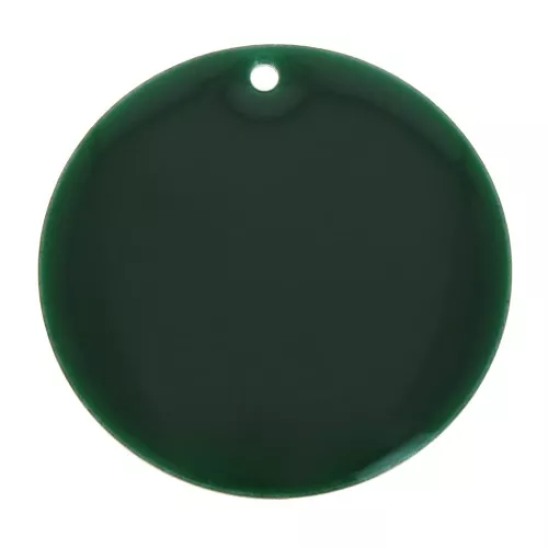 Dije redondo de metal y resina epoxi 25 mm - Verde Sapin x1