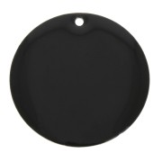 Dije redondo de metal y resina epoxi 25 mm - Negro x1