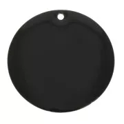 Dije redondo de metal y resina epoxi 25 mm - Negro x1