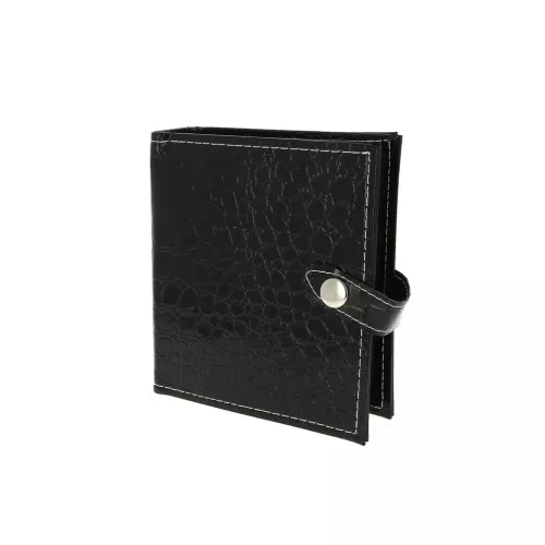 Mini organizador para guardar tu joyería 13.5x15 cm efecto pitón - Negro x1