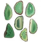 Colgante de piedra natural ágata rebanada teñida 40-80 mm - Green x1