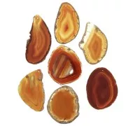 Colgante de piedra natural ágata rebanada teñida 40-80 mm - Rust x1