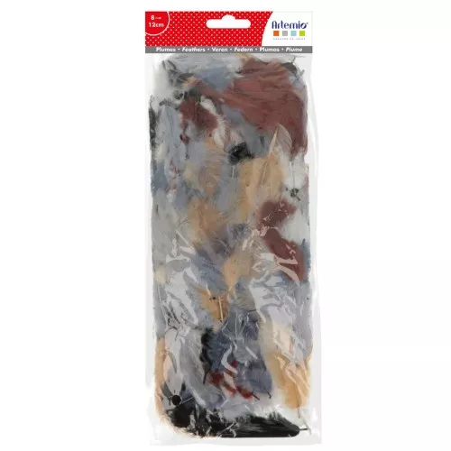 Plumas entre 8 y 12 cm pour bijoux et déco DIY - Natural x10gr