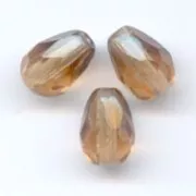 Cuentas en forma de pera facetadas de 7x5 mm - Topacio claro x25
