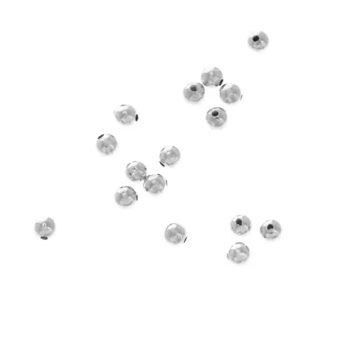 Cuentas redondas lisas de latón 2 mm - Chapado en plata fina x200
