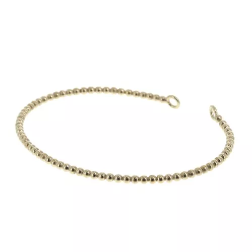 Pulsera jonc con bolas 2 anillas 56x47 mm Chapado de Oro 3 micras x1