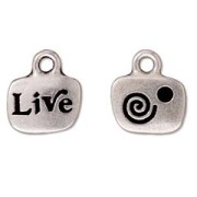 Dije live 14 mm plateado antiguo x1|raw }}