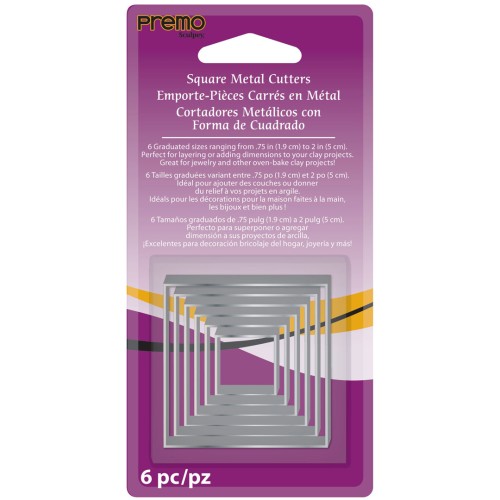 Surtido de cortadores para modelado y arcilla polimérica - Cuadrado x6