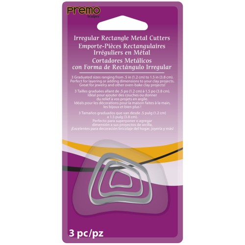 Surtido de cortadores para modelado y arcilla polimérica Rectangular irregular x3