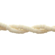 Cuentas arandalas Heishi 4x1 mm Marfil x39 cm