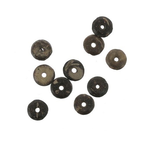 Cuentas arandelas Heishi Coco 7.5 mm Marrón x7