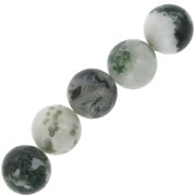 Cuentas redondas de  Piedras Preciosas Gemas  10 mm Tree Agate x5|raw }}