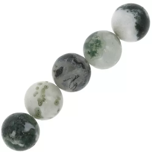 Cuentas redondas de Piedras Preciosas Gemas 10 mm Tree Agate x5