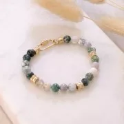 Cuentas redondas de piedra preciosa de ágata arbórea de 6,5 mm x 15