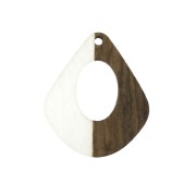 Colgante gota calado de resina de imitación madera 32.5x27 mm Transparent/Marrónx1|raw }}