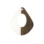 Transparente - Colgante gota calado de resina de imitación madera 32.5x27 mm Transparent/Marrónx1 Colgante gota calado de resina de imitación madera 32.5x27 mm Transparent/Marrónx1