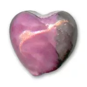 Corazon de cerámica 20 mm Grís Fucsia irisado