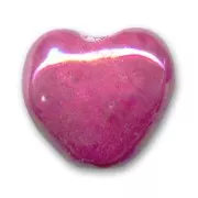 Corazon de cerámica 20 mm Fucsia irisado