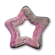 Estrella de cerámica 22mm Grís Fucsia irisado