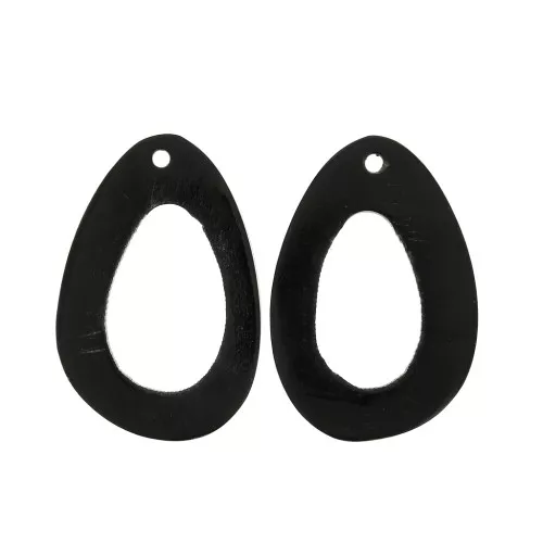 Colgantes étnicos de cuerno -forma ovalada irregular 59x39 mm Negrox2