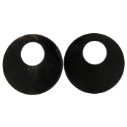 Colgantes étnicos de cuerno con grabado - forma redondo 50 mm Negrox2