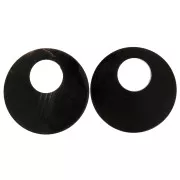 Colgantes étnicos de cuerno con grabado - forma redondo 50 mm Negrox2