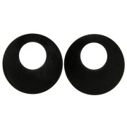 Colgantes de cuerno con motivos étnicos grabados - forma redonda 50 mm Negrox2