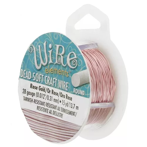 Hilo de cobre Craft Wire 0,32 mm Rosa Gold anti-empañamiento x 13,7m
