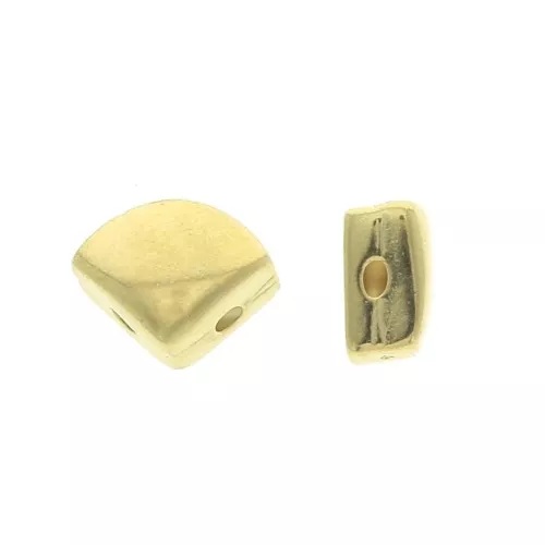 Cymbal Side Bead - Cuenta de metal para Silky Beads 8x6.6mm Kardiani Dorado oro fino x1