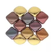 Cymbal Side Bead - Cuenta de metal para Silky Beads 8x6.6mm Kardiani Dorado oro fino x1