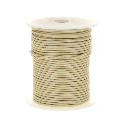 Cordón de cuero 1,5 mm - Crema metalizado x 25 m